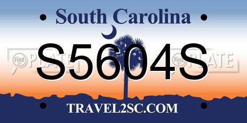S5604S South Carolina License Plate