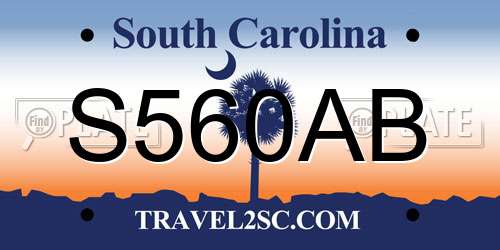 S560AB South Carolina License Plate
