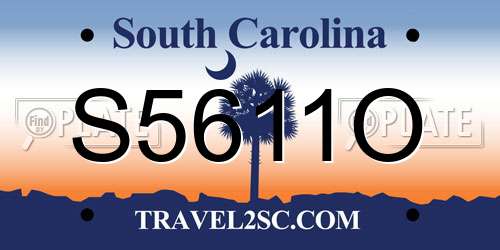 S5611O South Carolina License Plate