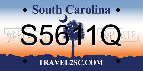 S5611Q South Carolina License Plate