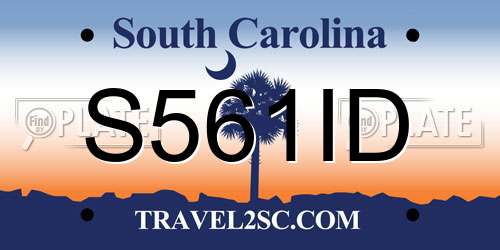 S561ID South Carolina License Plate