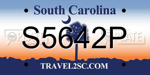 S5642P South Carolina License Plate