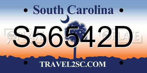 S56542D South Carolina License Plate