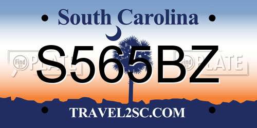 S565BZ South Carolina License Plate