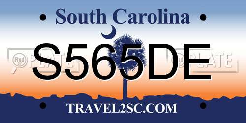 S565DE South Carolina License Plate