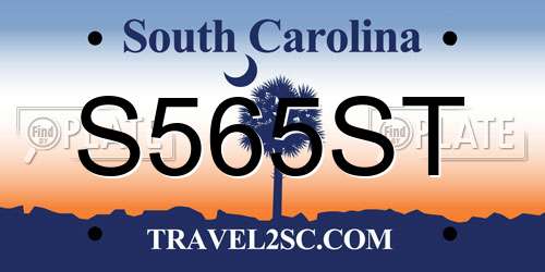 S565ST South Carolina License Plate