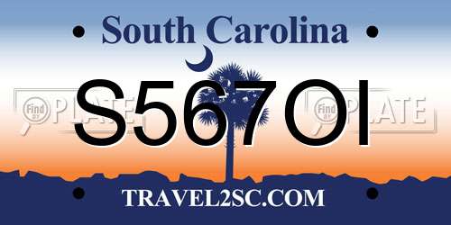 S567OI South Carolina License Plate