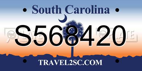 S568420 South Carolina License Plate
