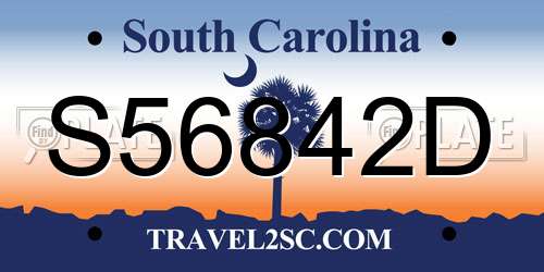 S56842D South Carolina License Plate