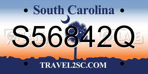S56842Q South Carolina License Plate