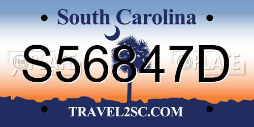 S56847D South Carolina License Plate