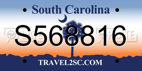 S568816 South Carolina License Plate