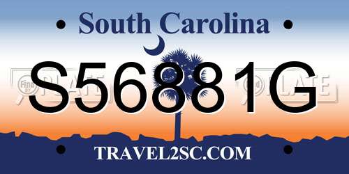 S56881G South Carolina License Plate