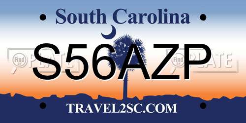 S56AZP South Carolina License Plate