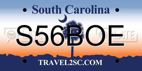 S56BOE South Carolina License Plate