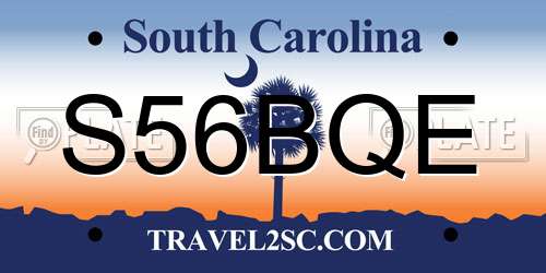 S56BQE South Carolina License Plate