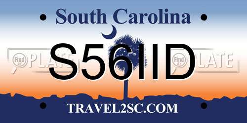 S56IID South Carolina License Plate