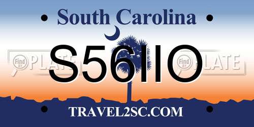 S56IIO South Carolina License Plate
