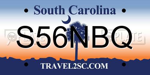 S56NBQ South Carolina License Plate