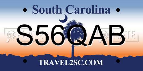 S56QAB South Carolina License Plate