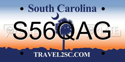 S56QAG South Carolina License Plate