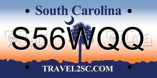 S56WQQ South Carolina License Plate