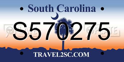 S570275 South Carolina License Plate