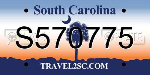 S570775 South Carolina License Plate