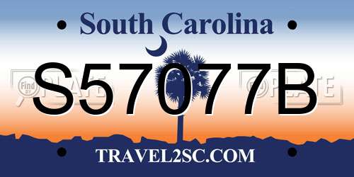 S57077B South Carolina License Plate