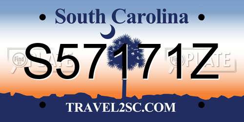S57171Z South Carolina License Plate