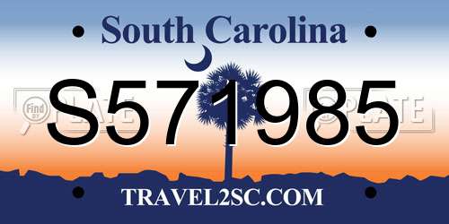 S571985 South Carolina License Plate