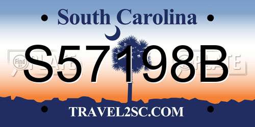 S57198B South Carolina License Plate