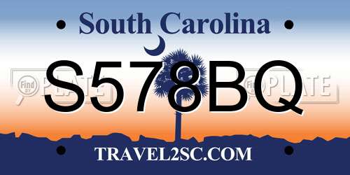 S578BQ South Carolina License Plate