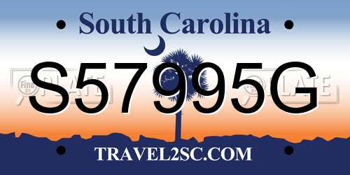 S57995G South Carolina License Plate