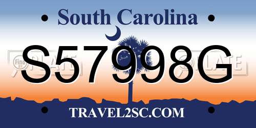 S57998G South Carolina License Plate