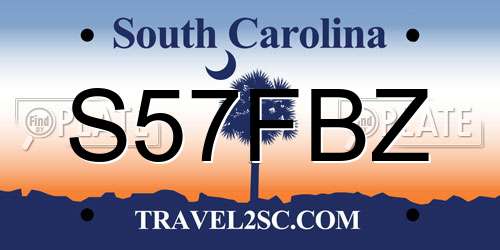 S57FBZ South Carolina License Plate