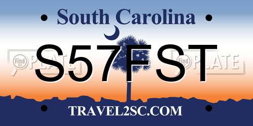 S57FST South Carolina License Plate