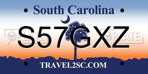 S57GXZ South Carolina License Plate