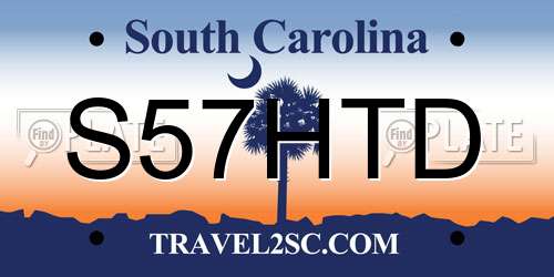 S57HTD South Carolina License Plate