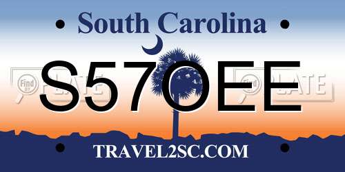 S57OEE South Carolina License Plate