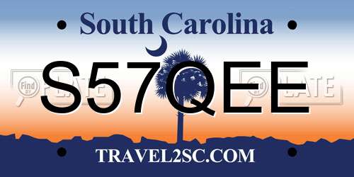 S57QEE South Carolina License Plate