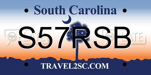S57RSB South Carolina License Plate