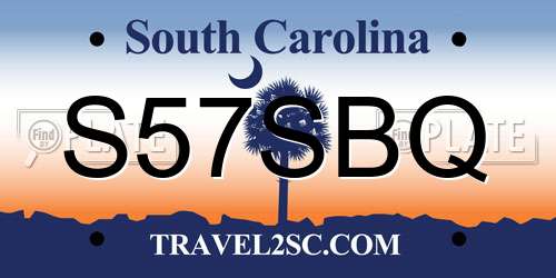 S57SBQ South Carolina License Plate