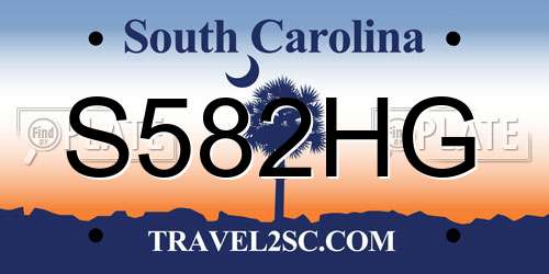 S582HG South Carolina License Plate