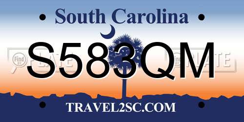S583QM South Carolina License Plate