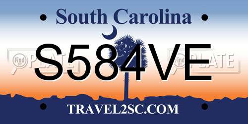 S584VE South Carolina License Plate