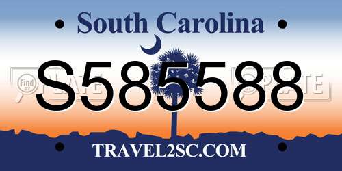 S585588 South Carolina License Plate