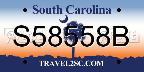 S58558B South Carolina License Plate
