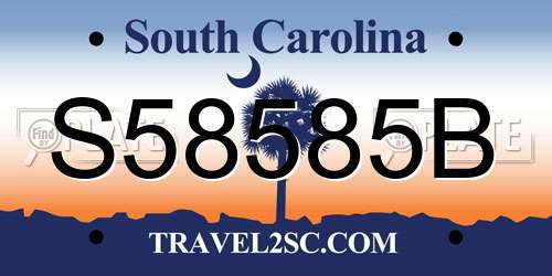 S58585B South Carolina License Plate