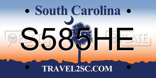S585HE South Carolina License Plate